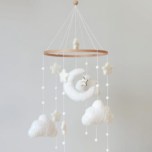 Boho Cloud Moon Crib Mobile