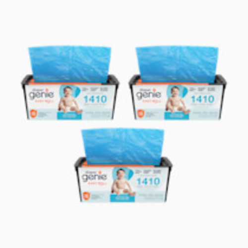 Diaper Genie Easy Roll Refill Bags - Compatible with Signature and Platinum Pails - Unscented, 90