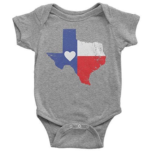 Threadrock Baby Texas State Flag with Heart Infant Bodysuit