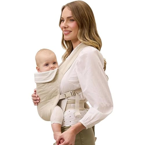Solly Baby Soft Buckle Carrier, Buttery Soft Baby Carrier Infant to Toddler 10-45 Lbs., Ergonomic Design, Lightweight & Breathable Linen, Front & Back Carry, Baby Carrying Essential, Oat Heritage Dot