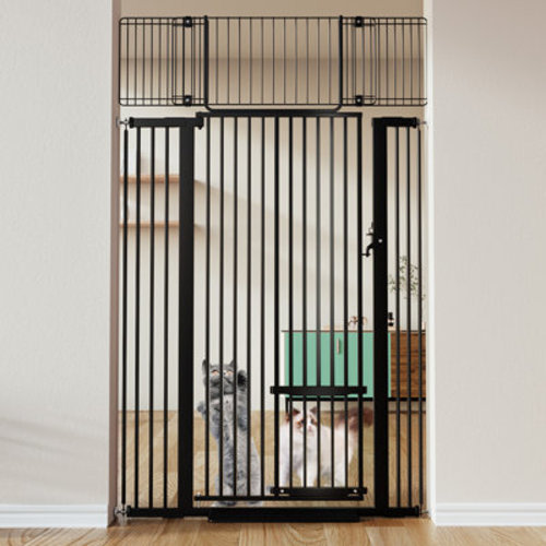 Tucker Murphy Pet™ Mestuel 55" Cat Gate Extra Tall Pet Gate, 29.5-32.8" Wide Cat Dog Gate for Doorways& Stairs, Tall Cat Gate Metal Walk Through Auto Close 1.38'' Narrow Gap, Pressure Mounted No Drilling | Wayfair