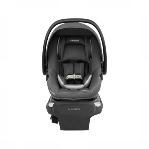 Evenflo Revolve180 LiteMax NXT Rotating Infant Car Seat with SensorSafe and Green & Gentle, 2025, Anchor Gray
