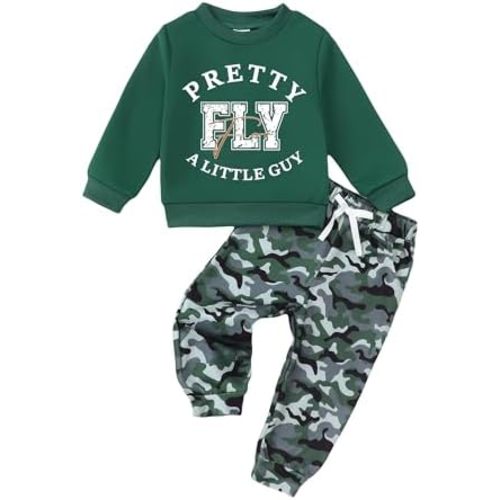 NZRVAWS Toddler Baby Boy Clothes Long Sleeve Pullover Sweatshirt Letter Top Jogger Pants Newborn Infant Boy Clothing Set