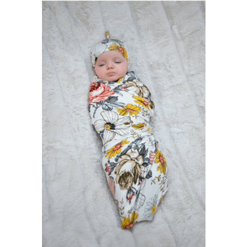 Baby Swaddle Set: Vintage Floral