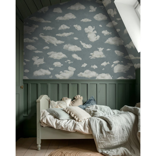 Animal Shape Clouds - Blue – decorate with wallpaper – Photowall