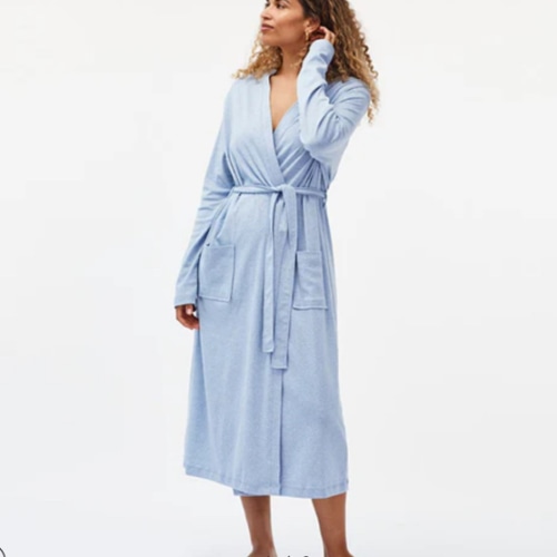 Organic Cotton Robe - Light Blue · Under The Canopy
