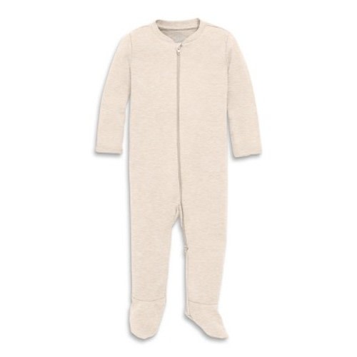 Primary Baby Organic Zip Footie in Oatmeal Heather 3-6 Months