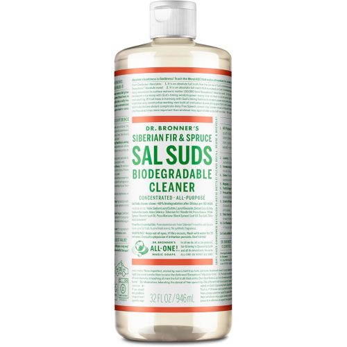 Dr. Bronner's - Sal Suds Biodegradable Cleaner (32 oz) - All-Purpose, Pine Cleaner for Floors, Laundry and Dishes, Concentrated, Cuts Grease and Dirt, Powerful Formula