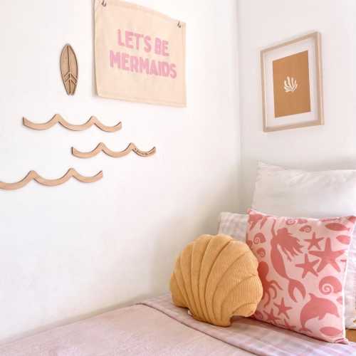 Let’s be mermaids wall banner | girls wall hanging ~ Shell
