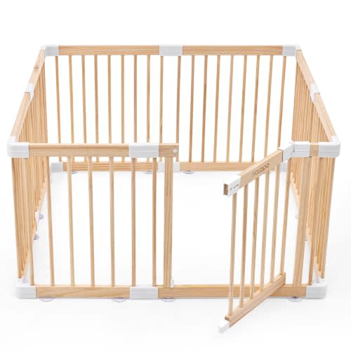HARPPA Grovi Wooden Playpen, Play Yard, Playpen for Babies and Toddlers | GREENGUARD Gold Certified, BSA Verified, New Zealand Pine, Non-Toxic, Smooth Face, Rounded Edges, Expandable Design, 4 Sizes