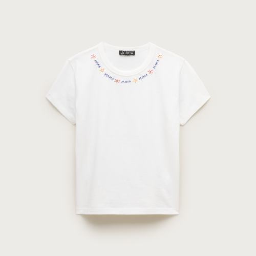 Boyfriend jersey classic-fit embroidered "Mama" T-shirt
