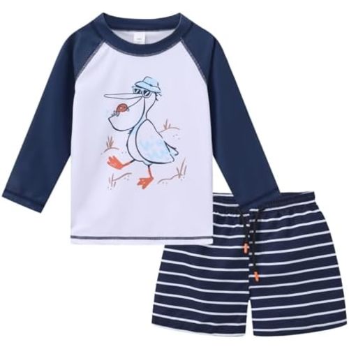 Baby Boys Two Piece Rash Guard Swimsuits Sets Kids Sunsuit Swimwear Sets