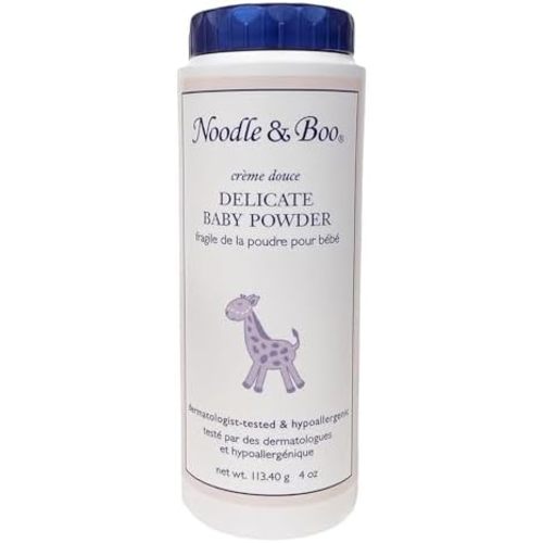 Noodle & Boo Delicate Baby Powder with Pure Cornstarch and Aloe, Talc Free, 4 Oz
