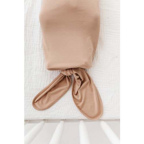 Sand Newborn Knotted Gown