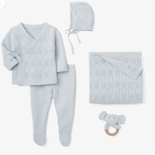 Cloud Blue Baby Layette Set w. box – Elegant Baby