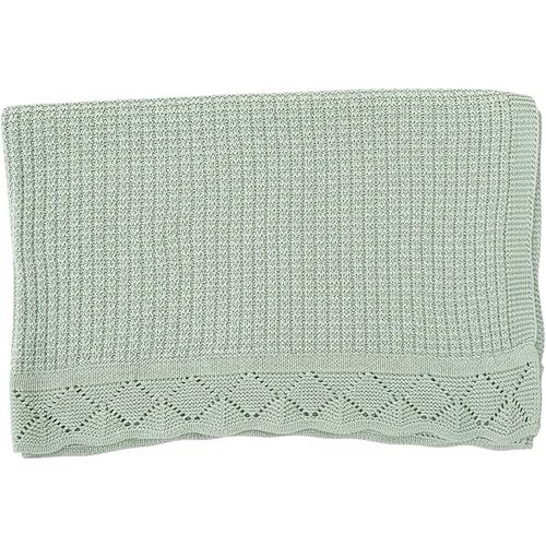 Baby Knit Blanket, 100% Cotton Waffle Patterns, Soft, Cozy, Lightweight Swaddle for Newborn & Infant Swaddling Beige Neutral, Perfect Baby Shower Ideas Sage Green 30x30