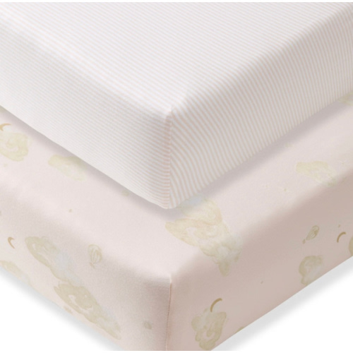 Good Night Sky Organic Cotton Crib Sheets Set of 2 - Ranunculus