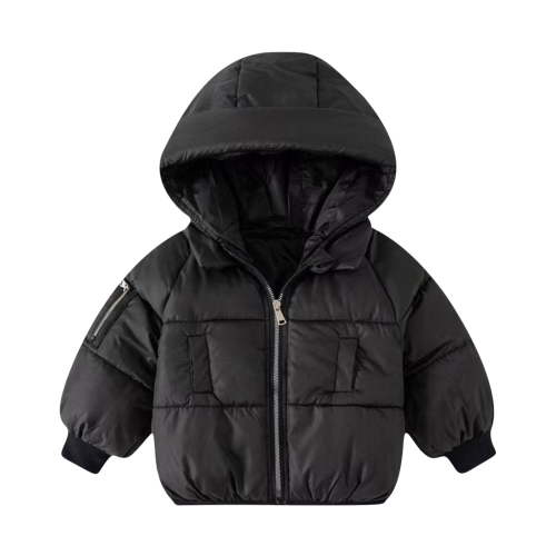 Scyoekwg Infant Toddler Baby Girls Jacket Zipper Hooded Winter Thick Warm Coats Long Sleeve Comfy Outwear (Black,12-18 Months)