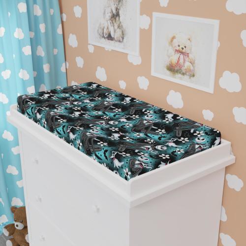 Nightmare Before Christmas Changing Pad Cover – Jack Skellington Baby Nursery Bedding, Spooky Cute Disney Baby Gift