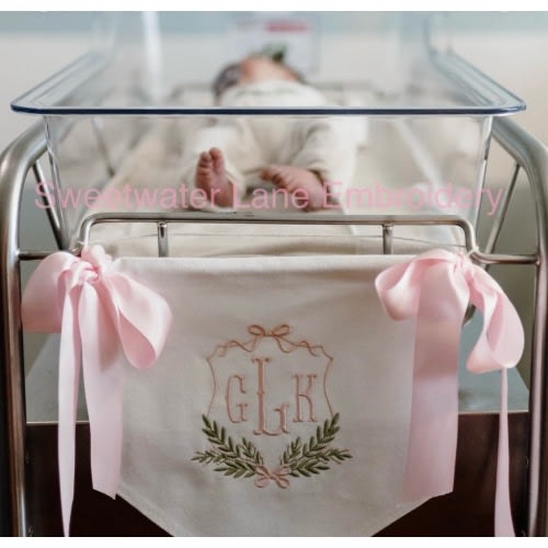 Custom Baby Banner, Welcome Banner, Hospital Door Sign, Baby Shower with BOWS