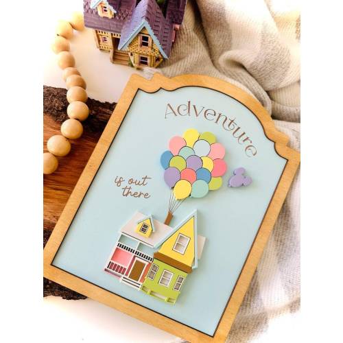 Adventure Awaits Sign: UP Movie Inspired Carl and Ellie Decor