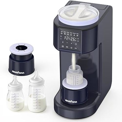 MOMFANN Automatic Baby Formula Maker – Fast Formula Dispenser for Instantly Mixing Warm Bottles with Precise Powder & Water Ratio, 3 Temp Settings, One-Touch Clean, Fits Most Bottles & Formula Brands