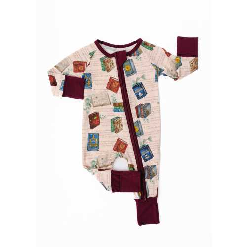 Classic Books Bamboo Baby Pajamas, Book Bamboo Pajamas, Cute Book Lovers Bamboo Baby Sleepers, Bookworm Zippy Baby Romper