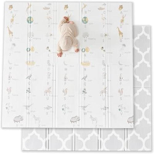 Fortella Extra Large Foam Baby Play Mat, 71.5x70 in Reversible & Waterproof