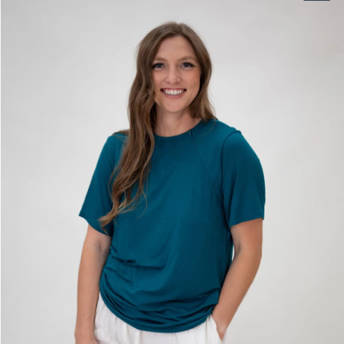 The Cameron Unisex Nursing and Skin to Skin Shirt in Deep Teal – Lila