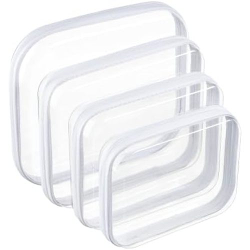Clear Hard Shell Diaper Bag Organizer Pouches Cosmetic Bags (4 Pcs)