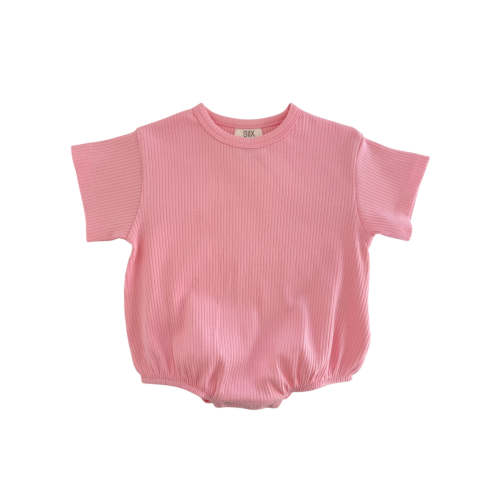 Pink / Organic Ribbed T-Shirt Bubble