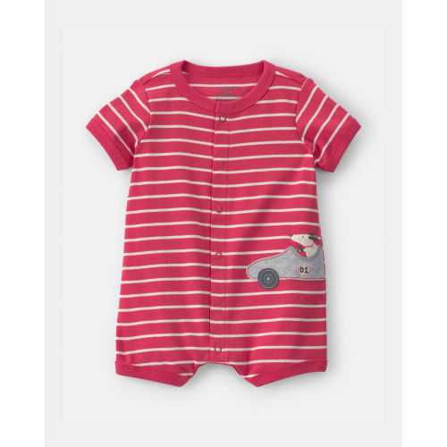 Baby Boy Race Car Striped Romper - Red | Carter’s Oshkosh Canada