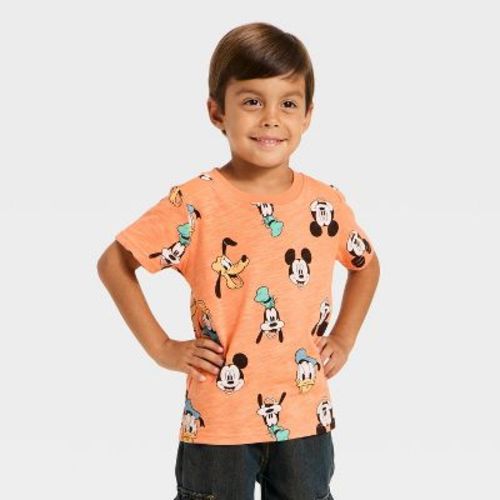 Toddler Boys' Disney Mickey Mouse & Friends Short Sleeve T-Shirt - Orange 2T