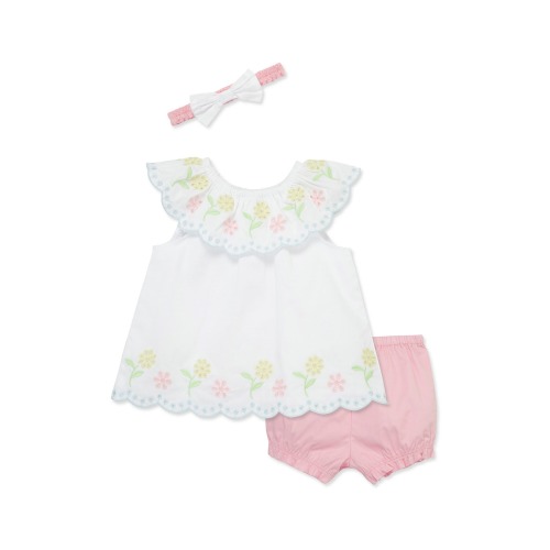 Cotton Eyelet Dress, Bloomers & Headband Set