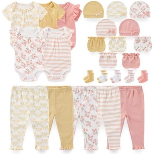 Newborn Baby Layette Essentials Giftset Clothing Set Short-Sleeve Bodysuit and Long Pants