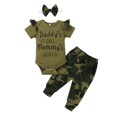 ibuvkizy Baby Girl Summer Clothes Clearance,Toddler Girl Outfits,Newborn Baby Clothes Romper Pants Infant Toddler Girl's Outfits Camouflage Suit,Kids Soft Pants,Cute Toddler Girl Clothes Gift