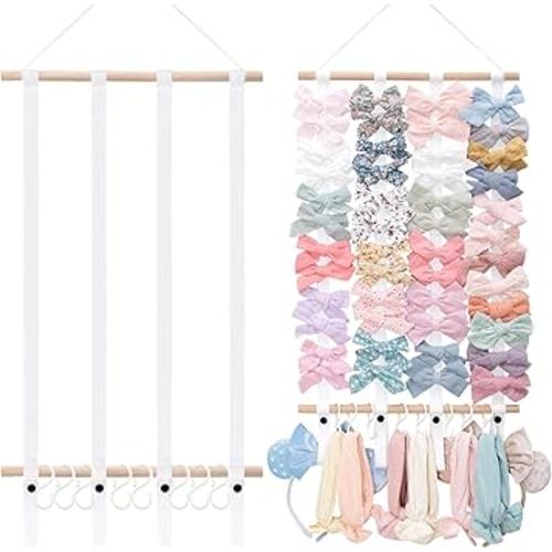 OAOLEER Hair Bow Holder Organizer for Girls,Hair Clips Headband Organizer Storage Wall Hanging Home Decor for Girls Room