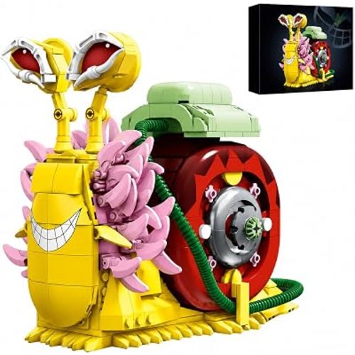 Transponder Snail Building Block Set 738 Pcs Anime Pirate Phone Bug Model Kit for Adults & Teens Pink Feathered Villain Building Set Home Office Desk Aesthetic Decor Display Gift