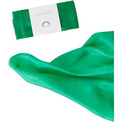 Sarah's Silks Mini Playsilks | Solid Colors | Creative Waldorf Toys for Education and Open-Ended Play (Emerald)