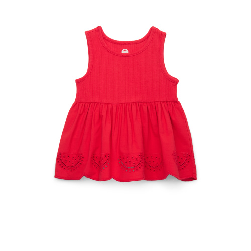 Wonder Nation Toddler Girls Cotton Eyelet Peplum Tank Top, Sizes 12M-5T