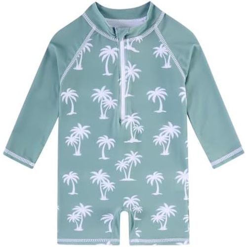 uideazone Baby Toddler Boys Zipper Rash Guard Swimsuit UPF 50+ One Piece Beach Swimwear Bathing Suits 3-36 Months