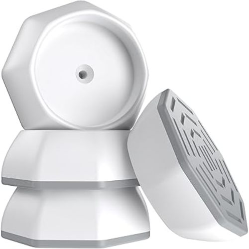 ICERO Baby Gate Wall Protector - Protect Walls & Doorways from Pet & Dog Gates - Pressure Mounted Gates Work on Stairs - Gates Wall Cups - 4 Pack - White