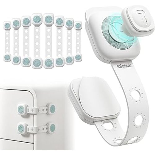 8 Pack Magnetic Cabinet Locks Baby Proofing with 2 Keys, 3M Adhesive No Drill Child Proof Cabinet Locks for Kids Safety, Safe Quick Baby Locks for Cabinets, Door, Fridge, Drawers, Furniture