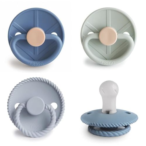 FRIGG SilkySoft Silicone Baby Pacifier 6-Pack Earthy Wonder | Made in Denmark | BPA-Free (0-6 Months)