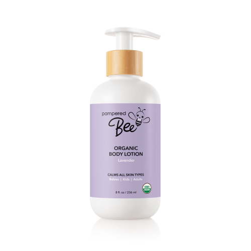 Pampered Bee Organic Lavender Baby Lotion for Sensitive Skin, 8 fl oz