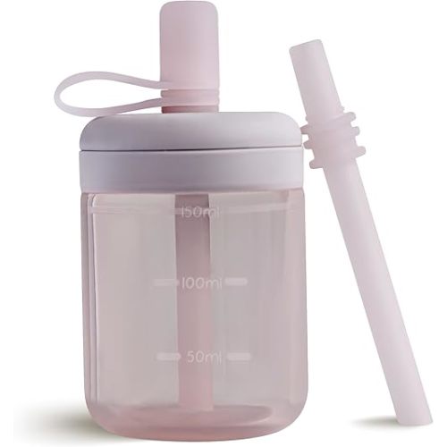 Moonkie Baby Straw cup | Silicone Toddler Sippy Cup Training Cup with Straw Lid | BPA-Free Drop-Proof Baby Cup | Baby Led Weaning | 6 Months+, 5 oz, 1pack