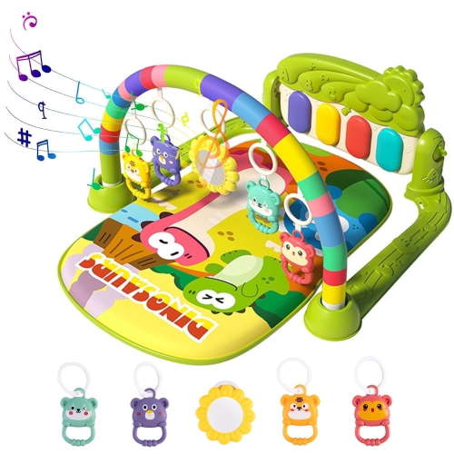 Baby Gym Play Mat Kick Play Piano Gym with Musical Tummy Time Mat Activity Center Baby Toy Gift for Newborn Infants