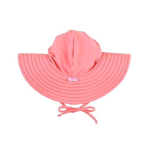 RuffleButts® Baby/Toddler Girls UPF 50+ Sun Protective Wide Brim Swimwear Sun Hat