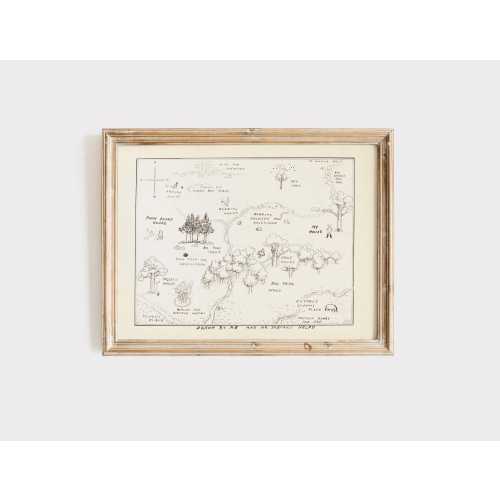 100 Acre Wood Map, Winnie the Pooh Nursery Art, Neutral Vintage Boy Room Decor, Baby Kid's Room Wall Art, Classic Pooh Print, New Baby Gift