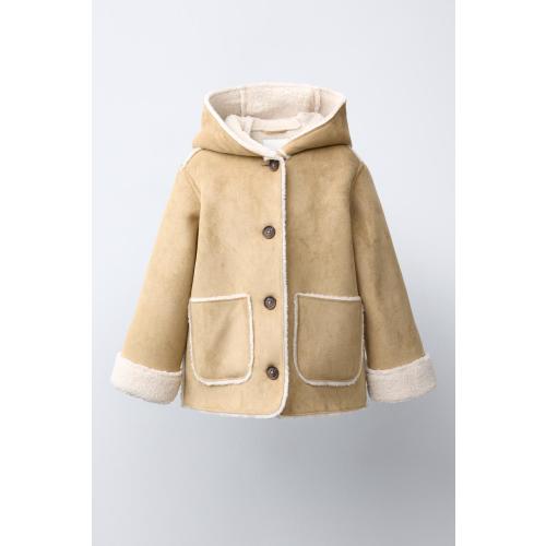 REVERSIBLE SHEARLING COAT - Light beige | ZARA United States